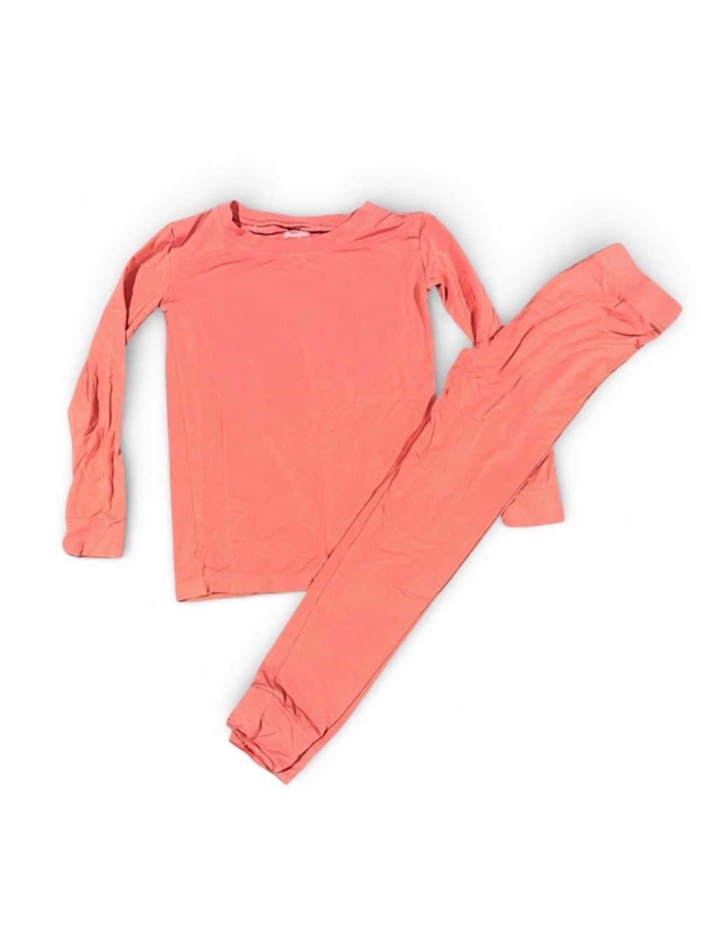Girls' Coral Long-Sleeve Pajama Set - Soft Two-Piece Sleepwear